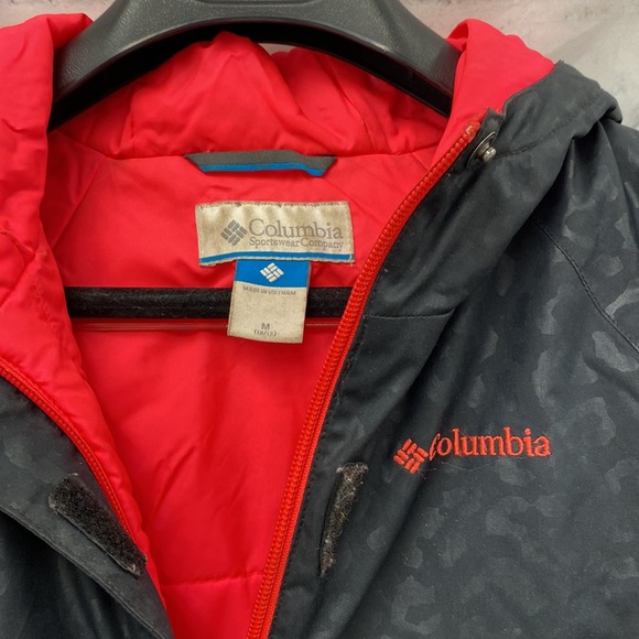 Columbia Girls Jacket with hood Black Pink M 10-12 - Picture 3 of 8